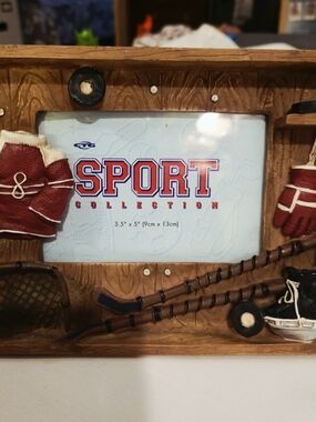Sport Collection Hockey Photo Frame with Red Glove Accents
